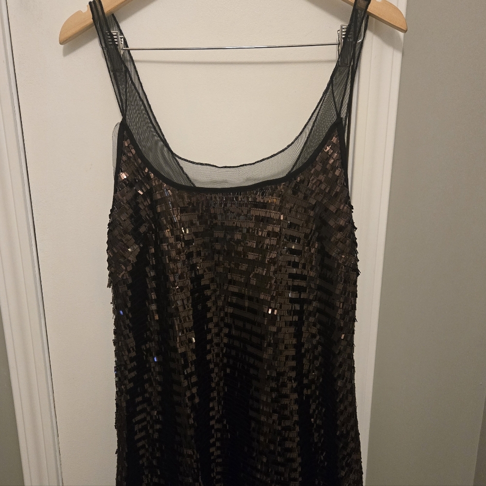 Free People Intimately Disco Fever Mini Slip Chocolate Brown/Black Combo Large - Picture 6 of 14